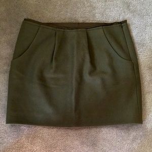 JCrew Wool Green Mini Skirt Size 4